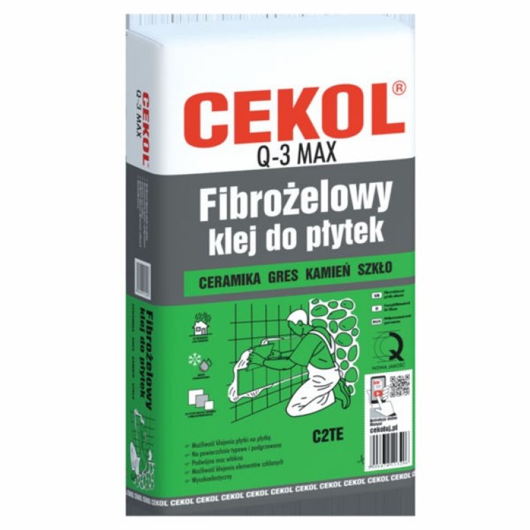 cekol q-3 max fibrożelowy klej do płytek 20 kg