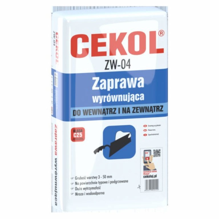 cekol zaprawa wyrównująca zw-04 25 kg – 3-50 mm