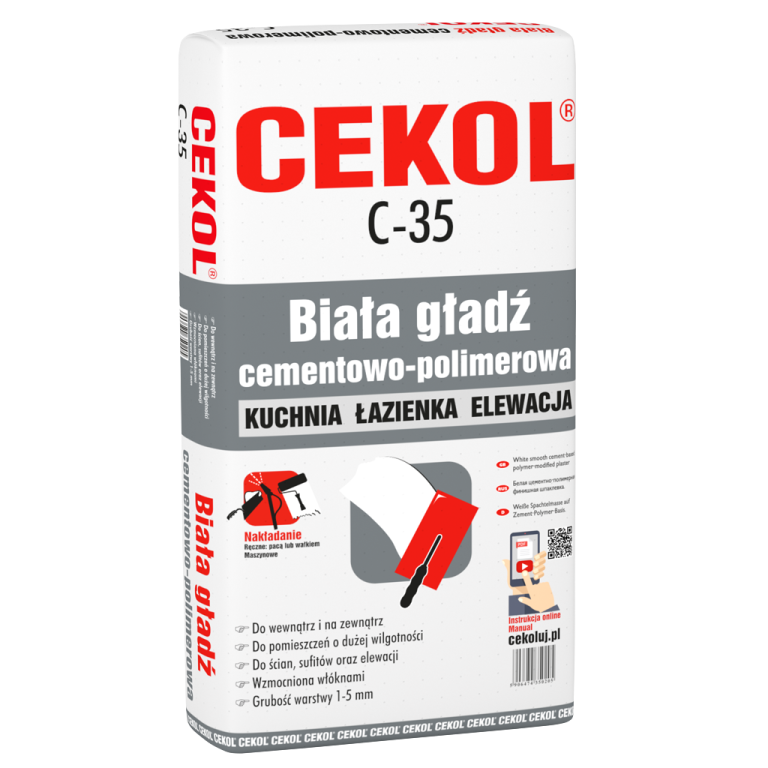 CEKOL C-35 GŁADŹ SZPACHLOWA ZEWNĘTRZNA BIAŁA