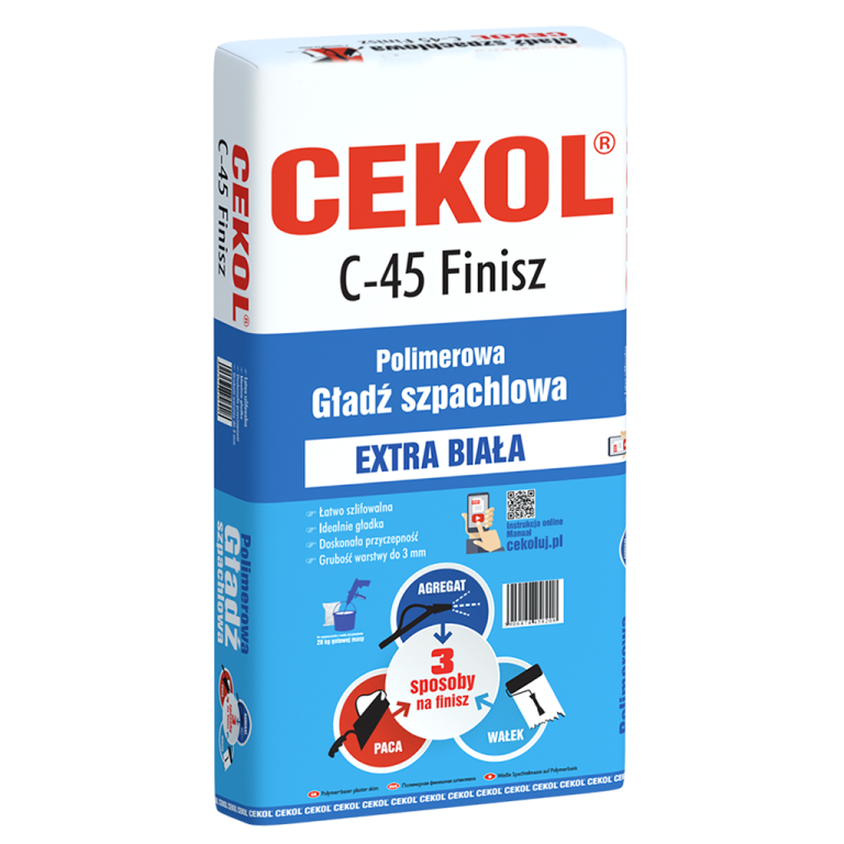 CEKOL C-45 GŁADŹ BIAŁA POLIMEROWA FINISZ